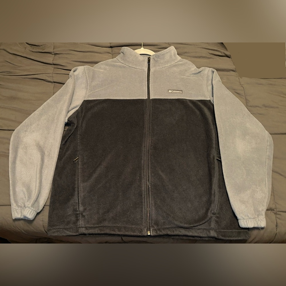 Columbia Men's 2XL Steens Mountain Full Zip Fleece Classic Fit - Gray and Black